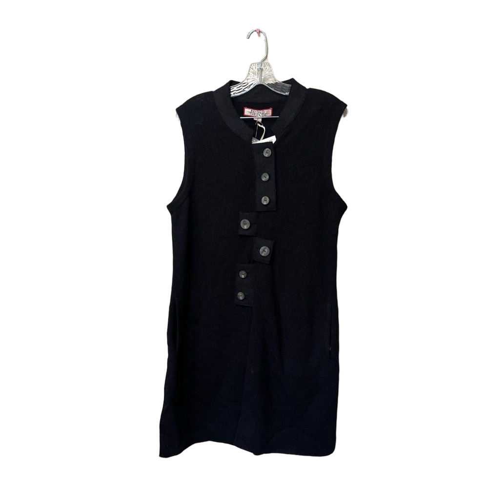 Beyond Threads Alpaca Merino Wool Tunic Vest Black L NWT Lagenlook